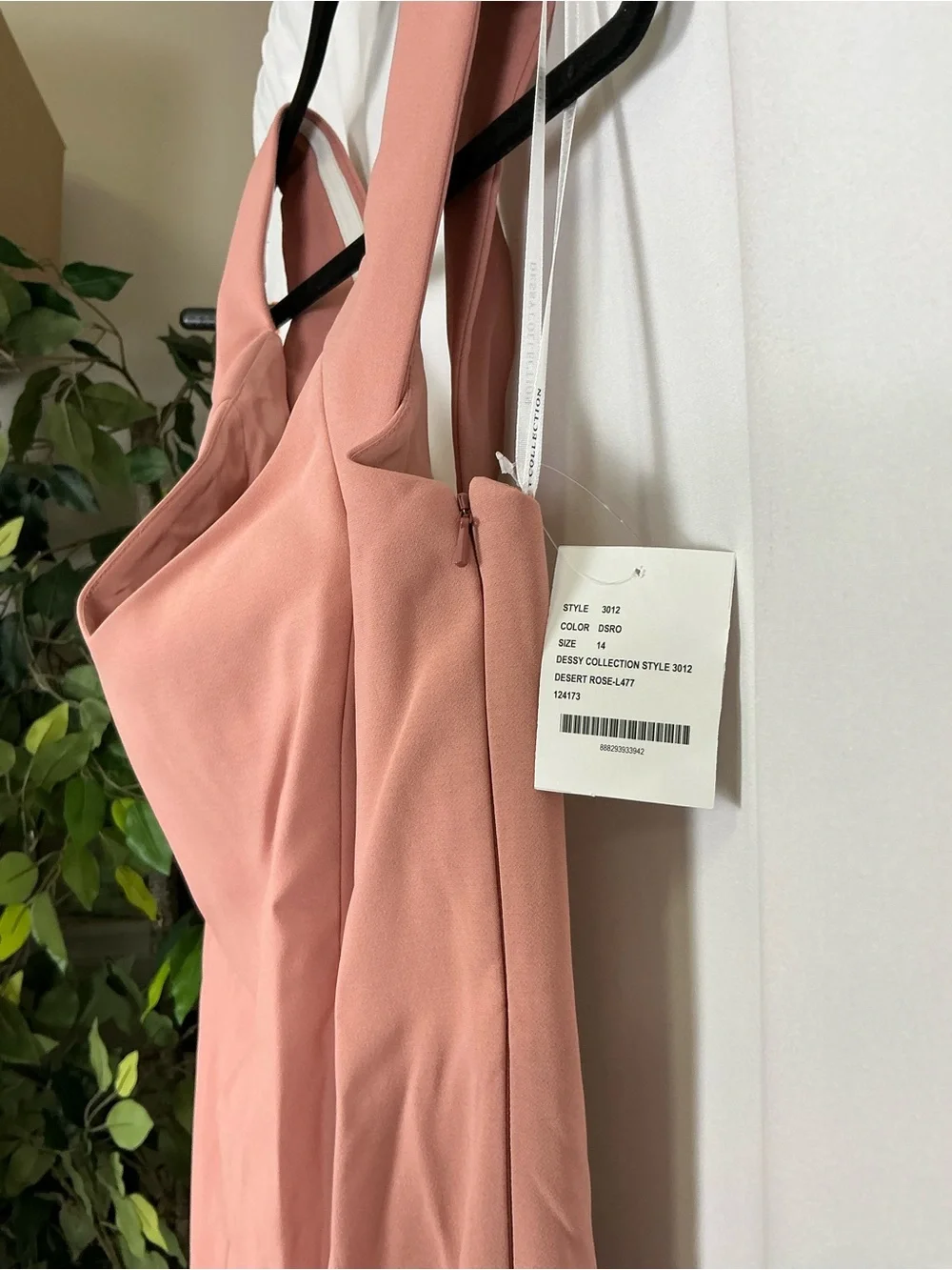 Dessy Collection One-Shoulder Rose Pink Gown - Picture 3 of 7
